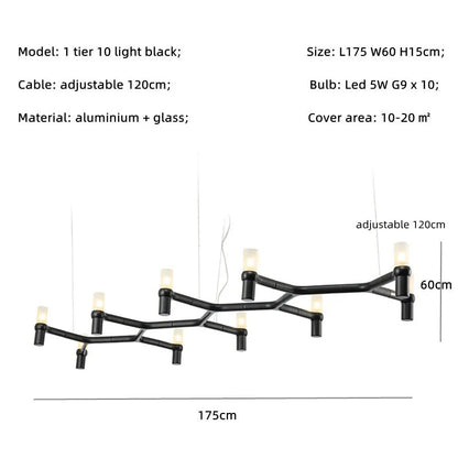 Crown Major Chandelier Nordic Tube Silver Chandelier Modern Led Luxury Chandelier