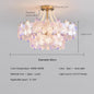 French Flower Crystal Chandelier Lamp Luxury Pink Glass Cream Petal Pendant Lights Living Room Bedroom Dining Room lighting