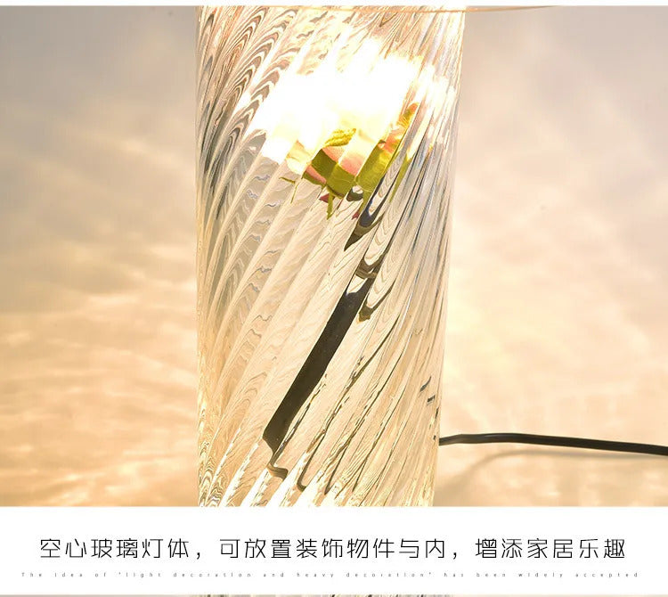 Nordic  personalized twisted glass desk lamp modern LED decorative lamp study bedroom bedside designer Table lamp