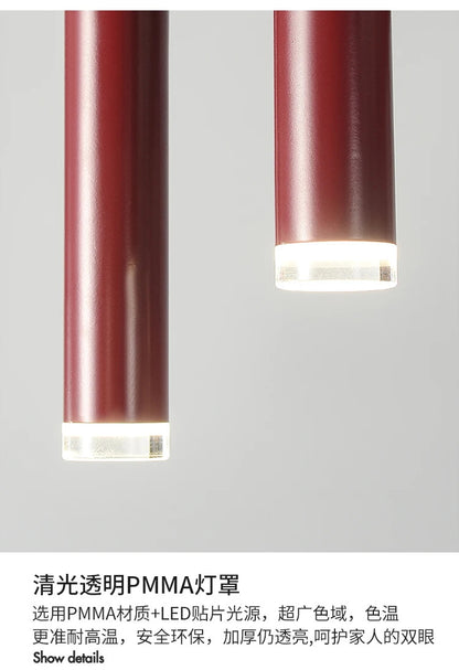 Nordic U-shaped Pendant lamp water pipe long strip Chandelier