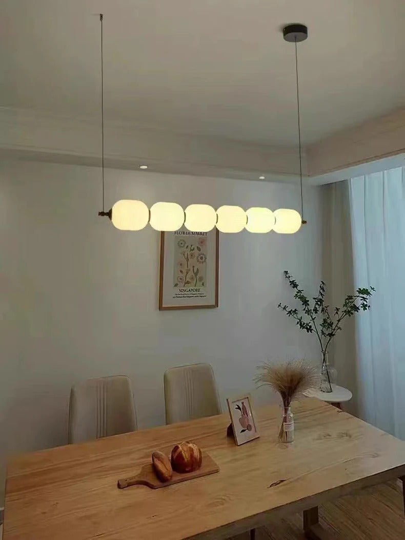 White glass bulb chandelier Long glass pendant lamp for Bedroom living room restaurant Bar Minimalist Necklace LED pendant light