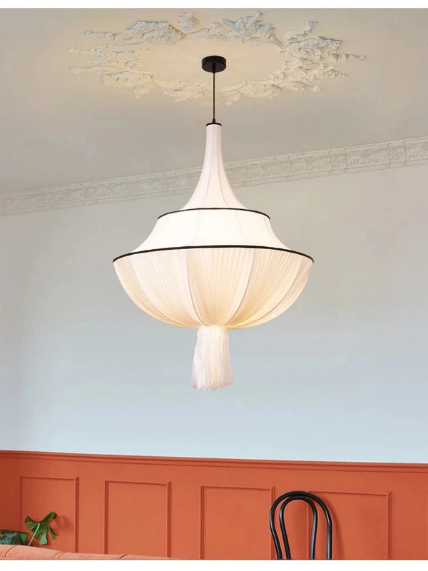 Vintage Cloth Pendant Light French Medieval Pendant Lamp