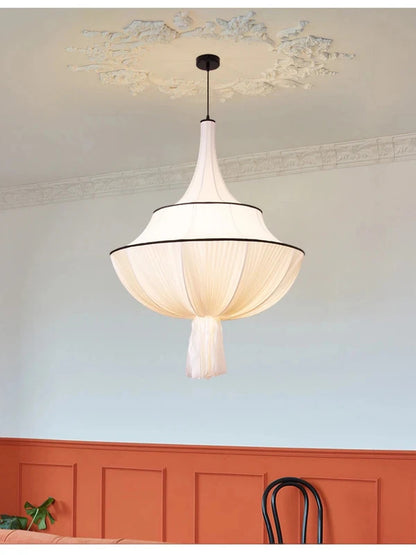 Vintage Cloth Pendant Light French Medieval Pendant Lamp