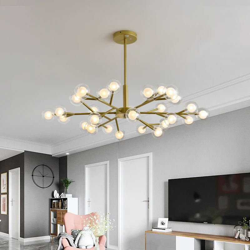Nordic molecular chandelier G4 bulb ball chandelier