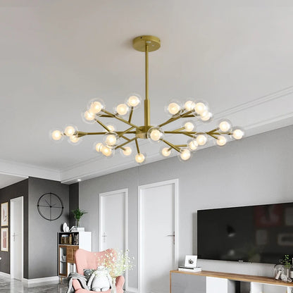 Nordic molecular chandelier G4 bulb ball chandelier