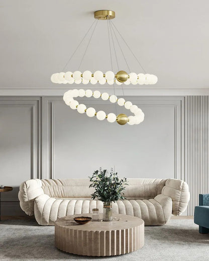 Nordic Ring LED Chandelier Dimmable Acrylic for Living Room Center Table Bedroom Hall Pendant Lamps Home Decor Lusters Fixture