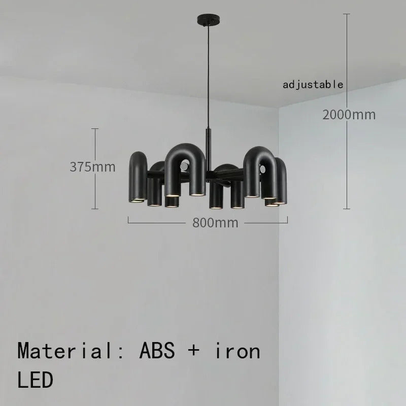 Nordic Creative U-shaped Living Room Chandelier Restaurant Personality Art Model Designer Home Decorative LED Pendant Lights