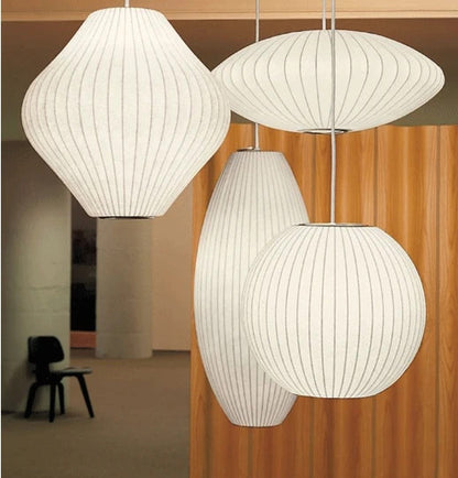 Japanese pendant light white design minimalist lamp Silk Cloth Light