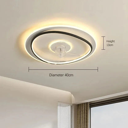 Modern LED Ceiling Fan Light Remote Dimming 6 Levels Silent Living Room lighting
