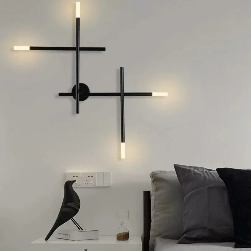 Nordic line Art Wall Lamp Modern Minimalist Creative Cross Shaped Sconce light