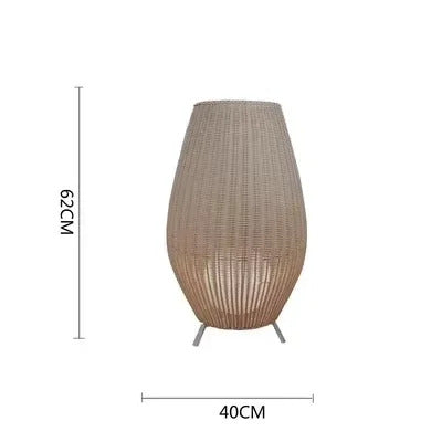 Natural handmade rattan floor lamp Japanese Outdoor waterproof Garden standing lamp