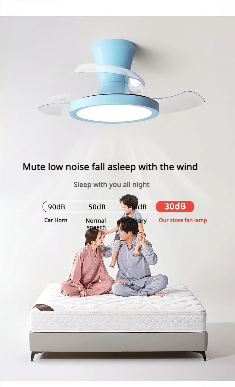 Children'S Room Invisible Fan Light Bedroom Quiet Ceiling Fan Light