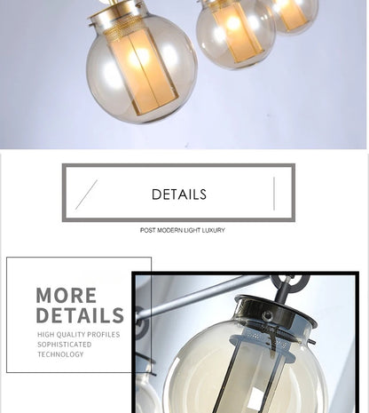 Bai Chandelier Postmodern crossbar design glass ball light