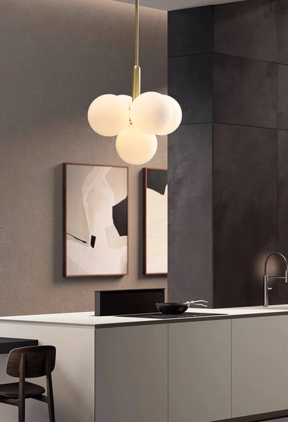 Nordic Luxury Glass Chandelier LED Pendant Lights Ceiling Suspension Hanging Lamp Fixture for Living Room Bedroom