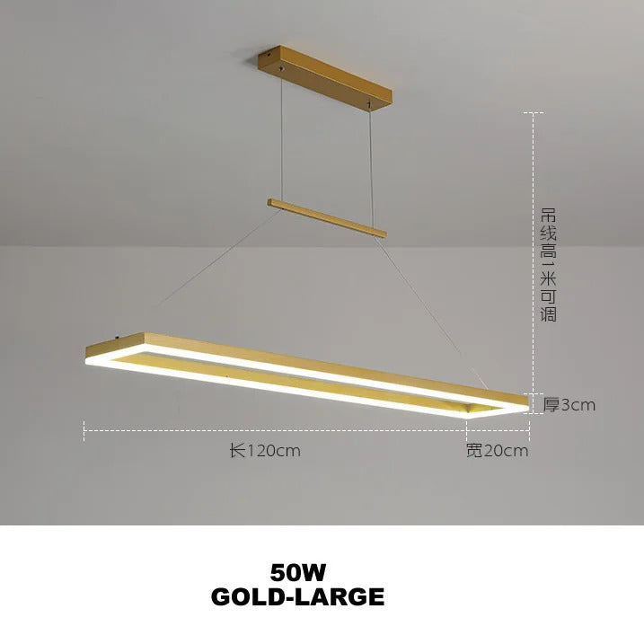 Rectangular chandelier Aluminum LED deco design Nordic style lamp