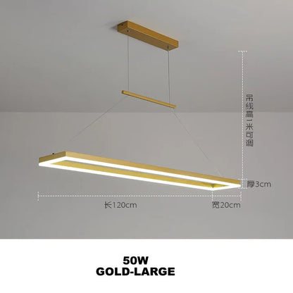 Rectangular chandelier Aluminum LED deco design Nordic style lamp