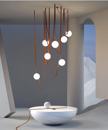 PLUSMINUS LED Belt Pendant lamp Trendy glass ball light