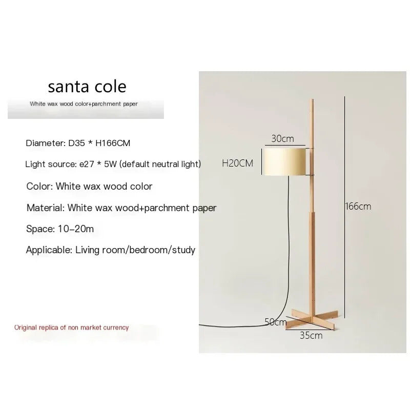 Japanese Fabric Liftable adjustable floor lamp reading floor lamp