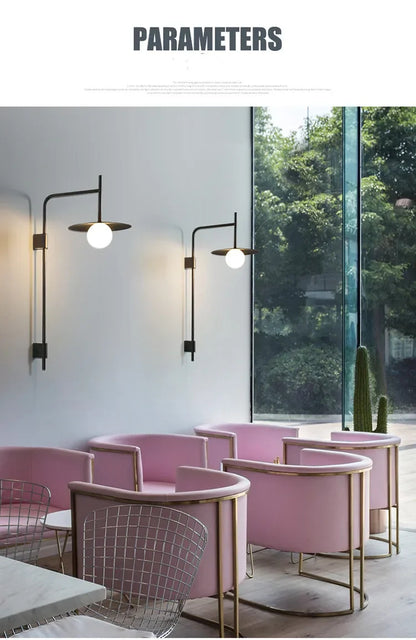 Nordic wall light living room Modern Minimalist Creative mirror wall Wall Lamp