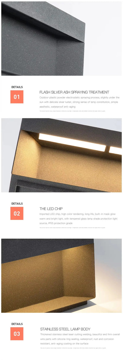 Modern Simple Solar Pillar Light High Quality Outdoor Waterproof Gate Pillar Yard Wall Light