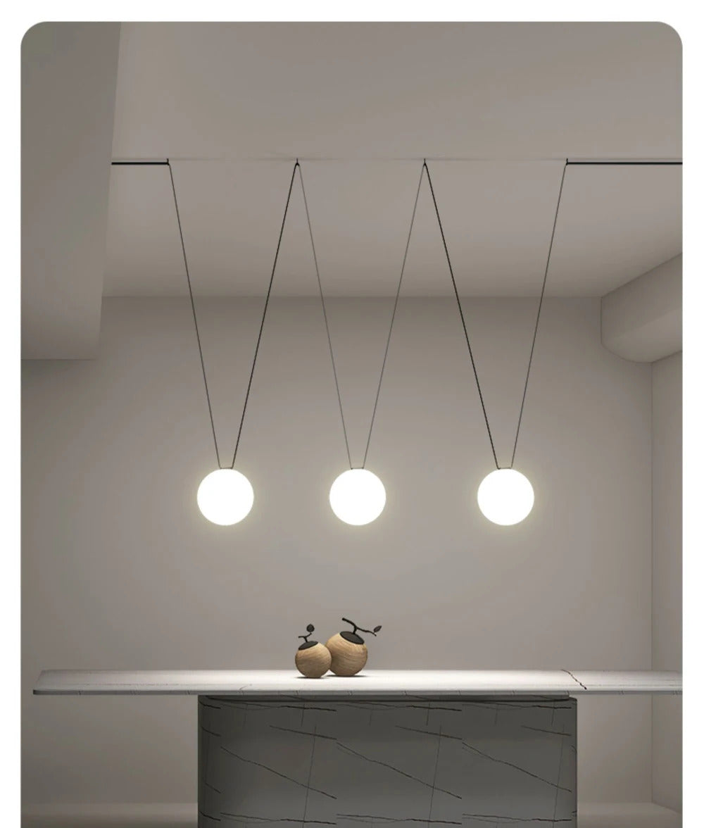 PLUSMINUS LED Belt Pendant lamp Trendy glass ball light