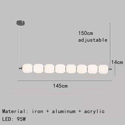 White glass bulb chandelier Long glass pendant lamp for Bedroom living room restaurant Bar Minimalist Necklace LED pendant light