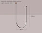 Nordic U-shaped Line Pendant Light LED Long Leather Hanging Lamp