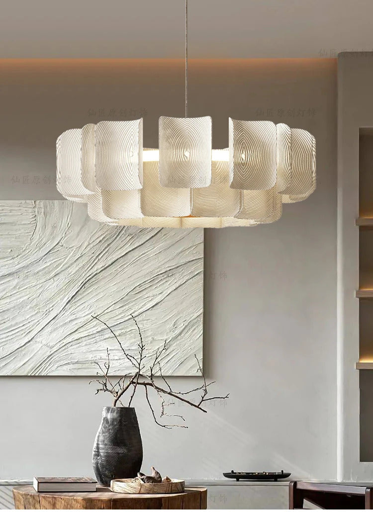 Creative Living Room Large Chandelier Minimalist Wabi Sabi LED Chandelier