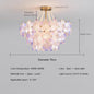 French Flower Crystal Chandelier Lamp Luxury Pink Glass Cream Petal Pendant Lights Living Room Bedroom Dining Room lighting