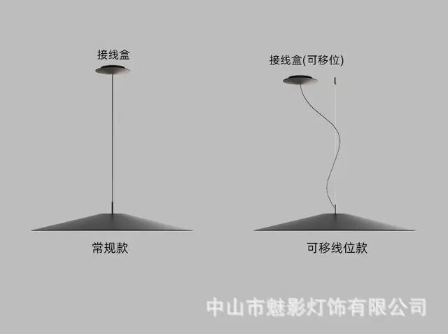 Minimalist black Flying Saucer Pendant lamp led round dining lamp