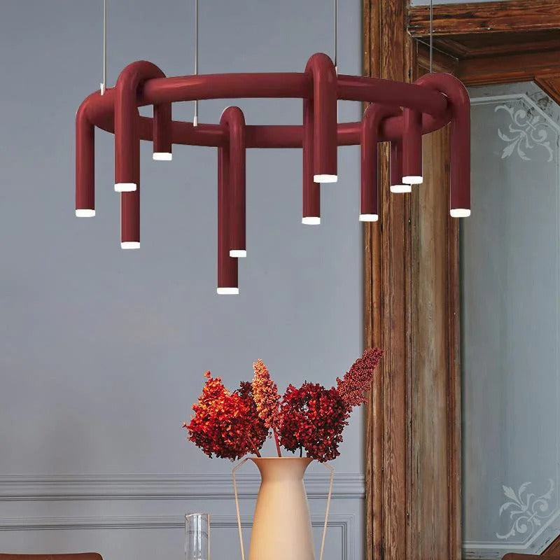 Nordic U-shaped Pendant lamp water pipe long strip Chandelier