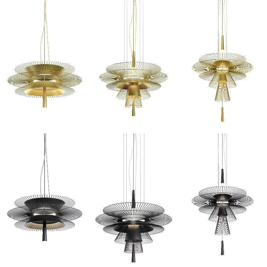 Vintage Gravity Origin Chandelier Luxury Metal lustre suspension black amd gold light for Living Dining Room kitchen island Lamp