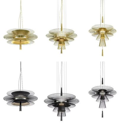 Vintage Gravity Origin Chandelier Luxury Metal lustre suspension black amd gold light for Living Dining Room kitchen island Lamp