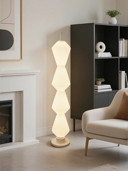 Modern Long Floor Lamp Nordic Minimalist Cream Lampshade Iron Base standing lights