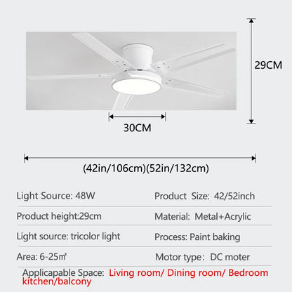 42/52-inch low-floor ceiling fan with pure copper motor fan