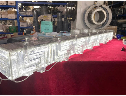 Modern crystal long strip chandelier Luxury Gold  Kitchen island Pendant lamp