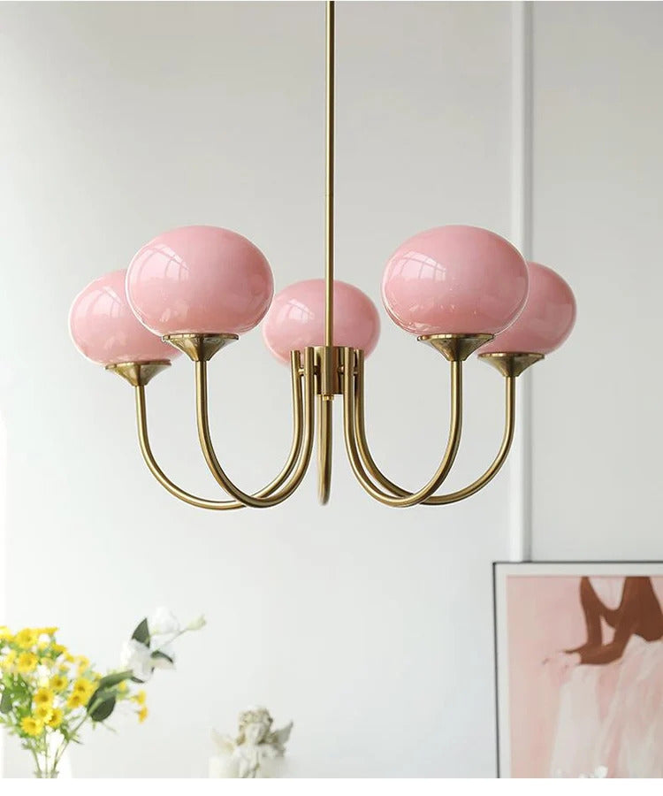 Nordic Simple Bedroom Lamp Designer Art Warm Romantic Children's Room Pink Medieval Bauhaus Chandelier