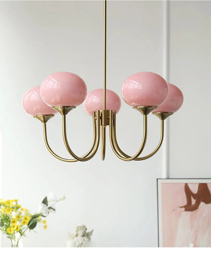 Nordic Simple Bedroom Lamp Designer Art Warm Romantic Children's Room Pink Medieval Bauhaus Chandelier