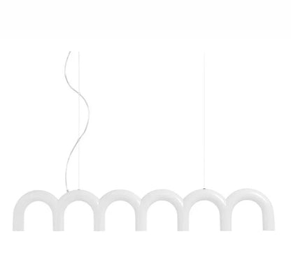 Oblure Arch Chandelier Post Modern Design Pendant Light for Coffee living Room Kitchen U shaped Lamp Blue Metal macaron lamp