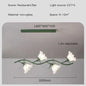 French Rural Flower Pendant Lamp Cream Style Green flower Chandelier