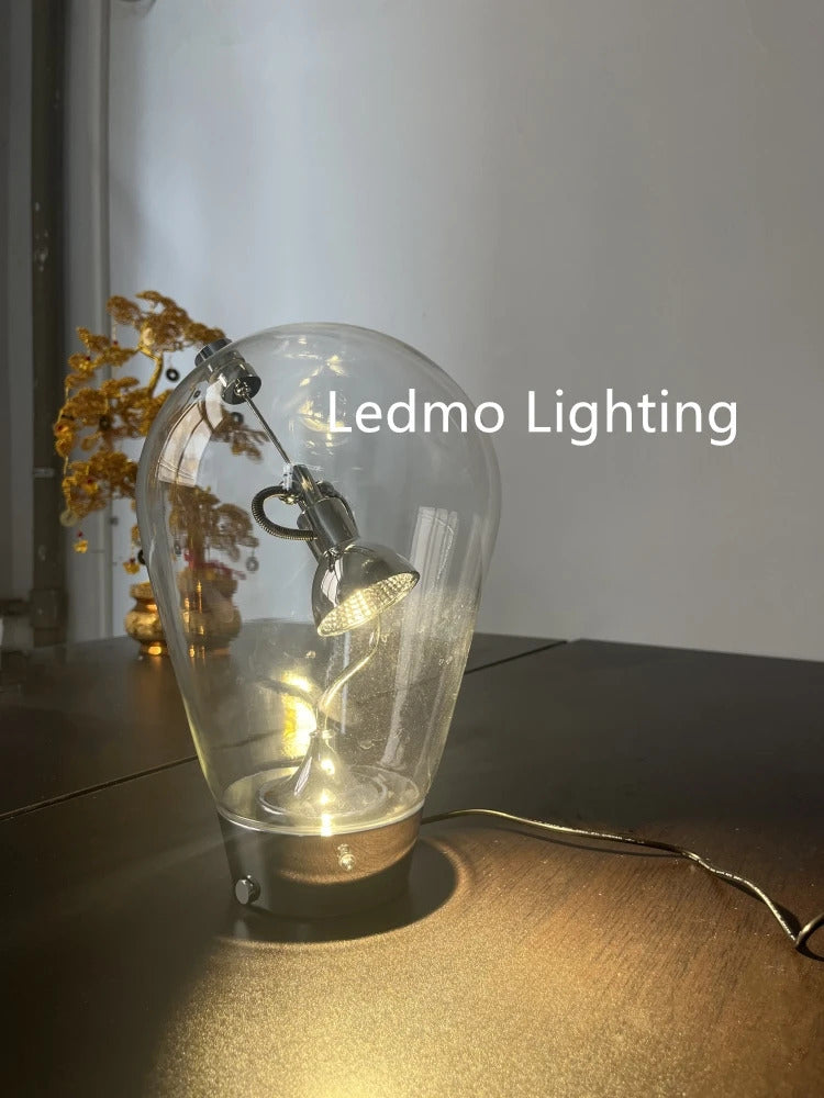 Italian Vintage Dimmable Table Lamp Rotary Glass Desk Light