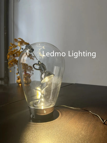 Italian Vintage Dimmable Table Lamp Rotary Glass Desk Light