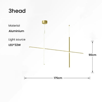 Coordinates Chandelier Modern LED Linear Ceiling Chandelier