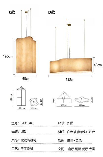 Nuvola Cloud Pendant Lamp Creative LED Fabric Hanging Chandelier