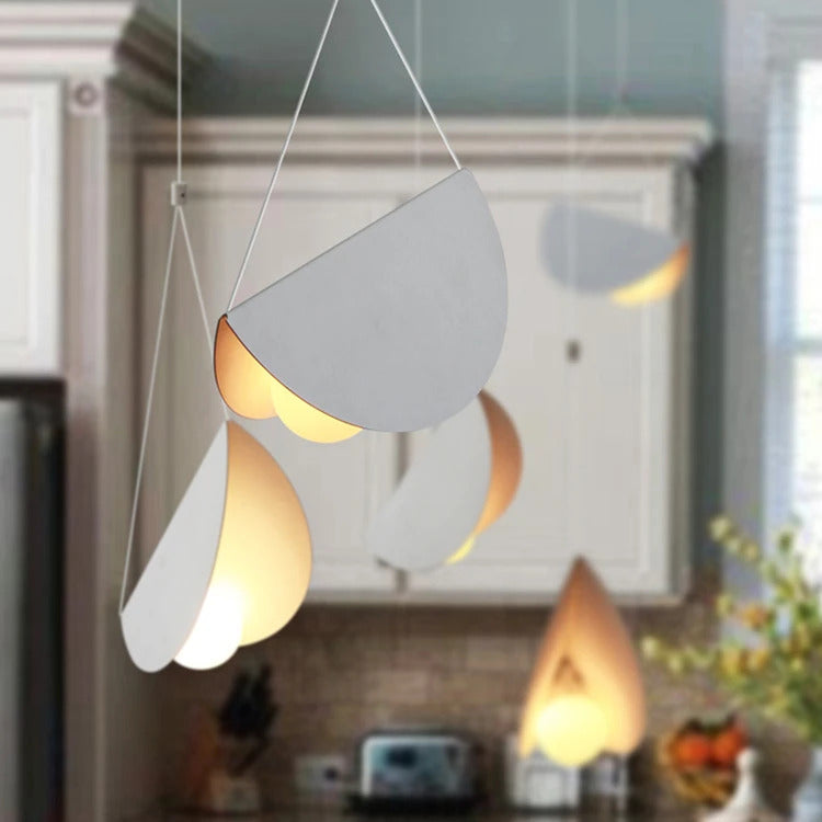 Nordic minimalist pendant light metal fly folded paper LED trumpet lamp