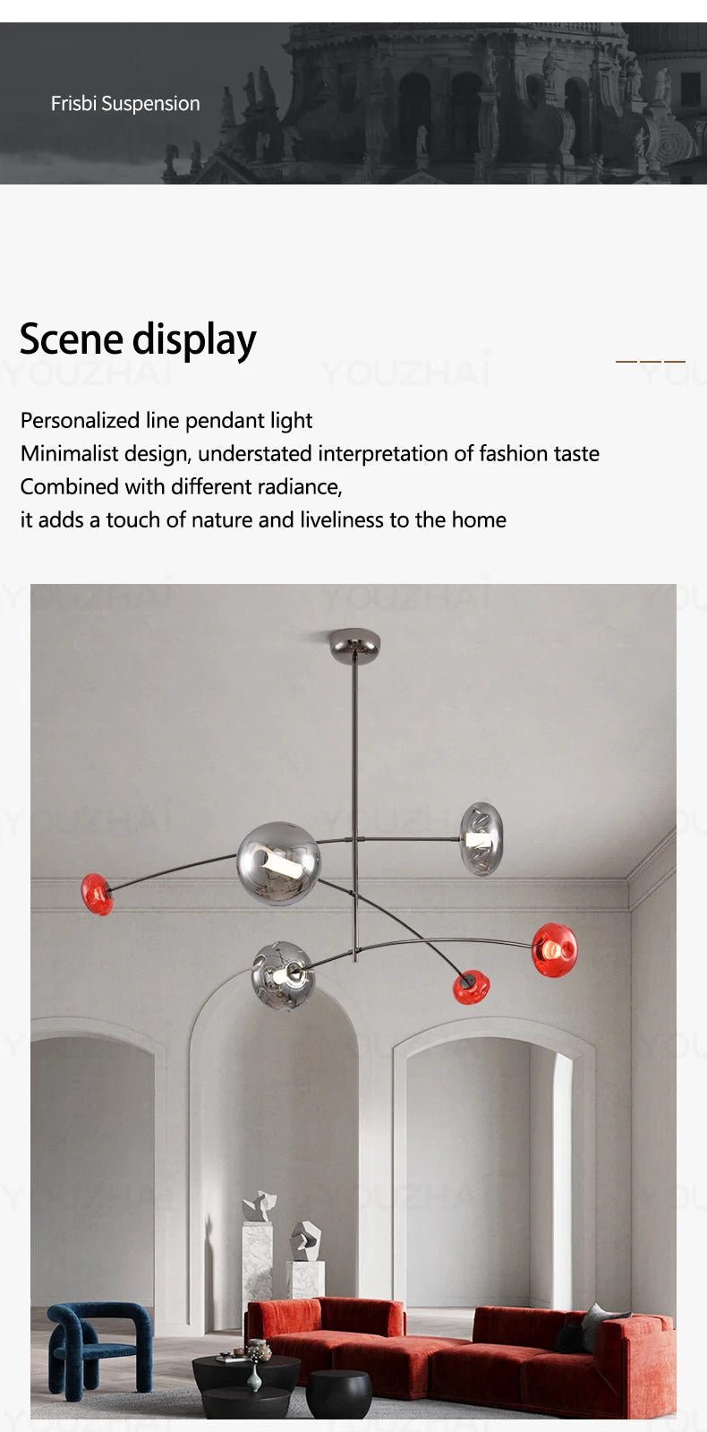 Nordic Art Magic Bean Pendant Lamp Modern Glass Chandelier