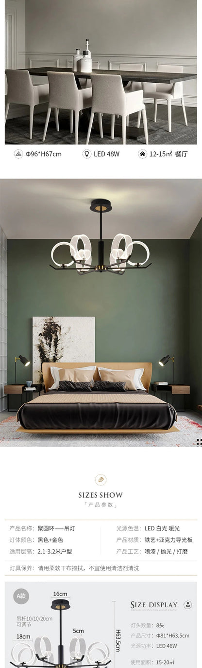 Acrylic LED Chandeliers modern retro lamp hanging