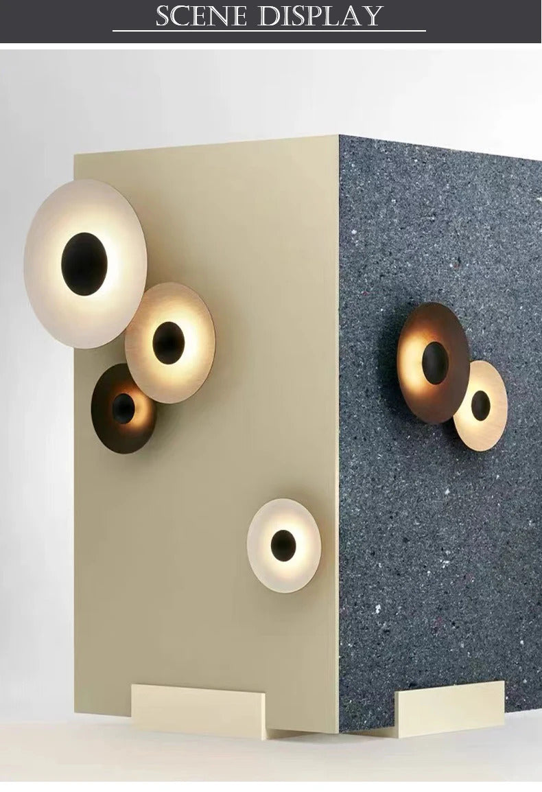 Modern grain LED Wall lamp Nordic round staircase Aisle Corridor Background Sconce light