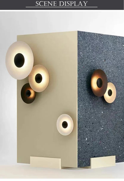 Modern grain LED Wall lamp Nordic round staircase Aisle Corridor Background Sconce light