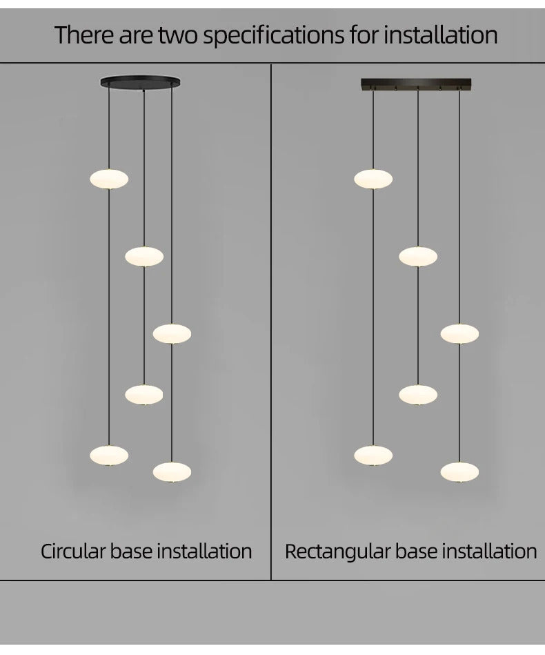 Modern villa Staircase Chandelier Nordic Oval String Ball Duplex Building LED pendant Light